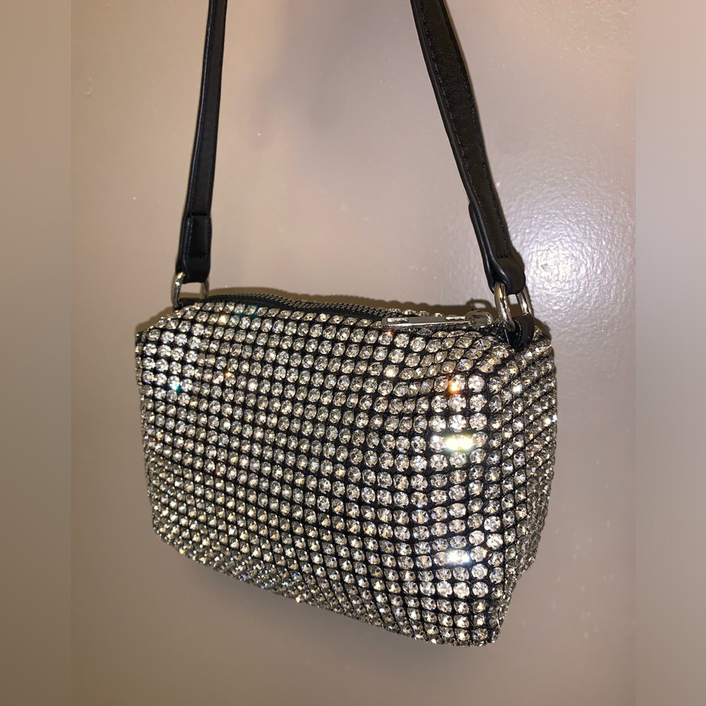Black and Silver Rhinestone Women's Bag